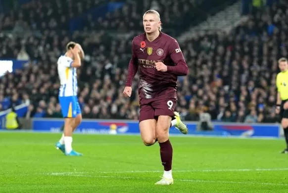 Het doelpunt van Haaland was niet genoeg om het team te redden, Manchester City verloor met 1-2 van Brighton